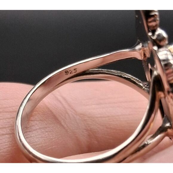 Kingman Turquoise Ring, Size 7.25, 925 Silver, Navajo Southwestern Style - Picture 8 of 8